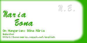 maria bona business card